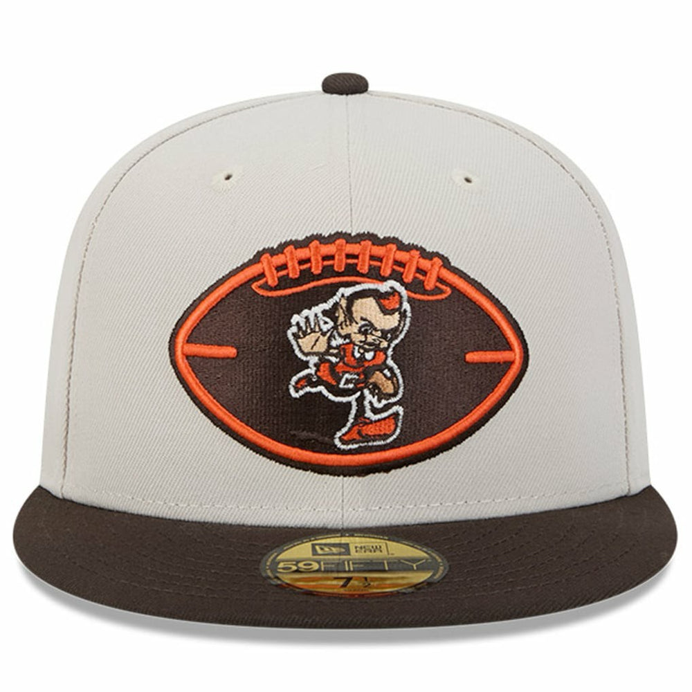 Cleveland Browns New Era 2024 Sideline Historic 59FIFTY Fitted Hat Stone/Brown