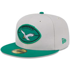 Philadelphia Eagles New Era 2024 Sideline Historic 59FIFTY Fitted Hat Stone/Kelly Green