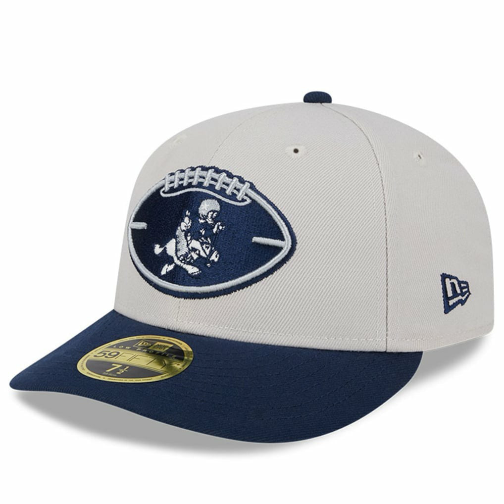 Dallas Cowboys New Era Male 2024 Sideline Historic Low Profile 59FIFTY Fitted Hat Stone/Navy