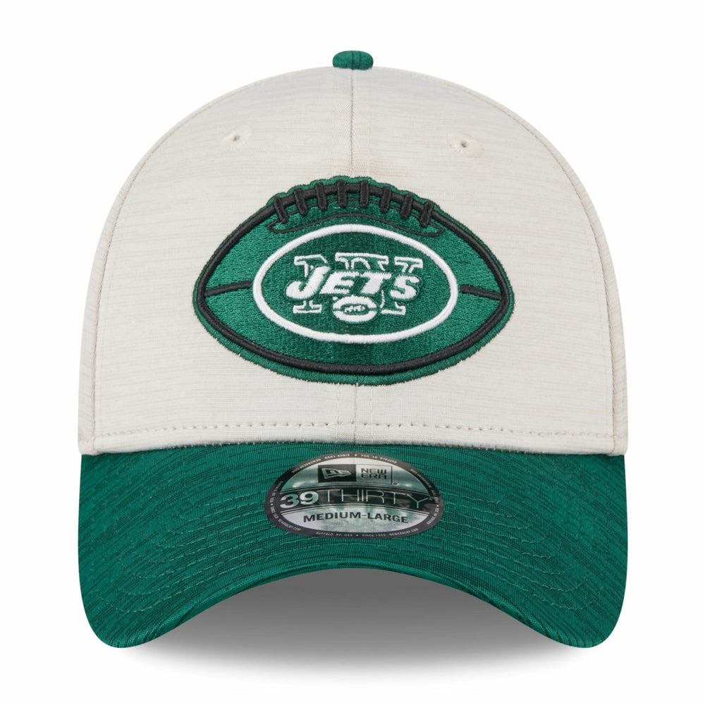New York Jets New Era 2024 Sideline Historic 39THIRTY Flex Hat Stone/Green