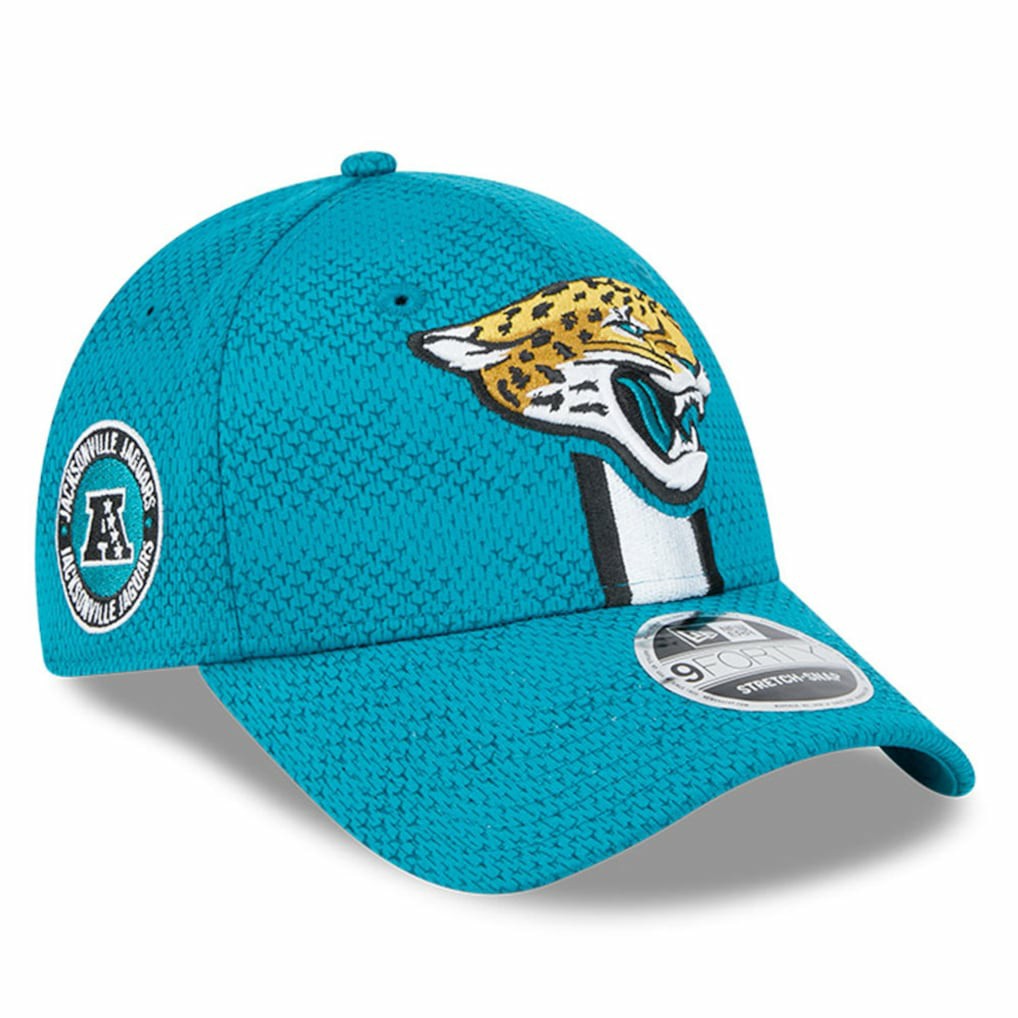 Jacksonville Jaguars New Era 2024 Sideline 9FORTY Stretch-Snap Hat Teal