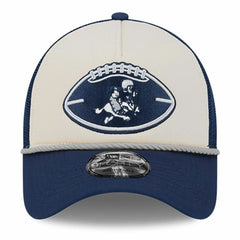 Dallas Cowboys New Era 2024 Sideline Historic 9FORTY A-Frame Trucker Adjustable Hat Stone/Navy