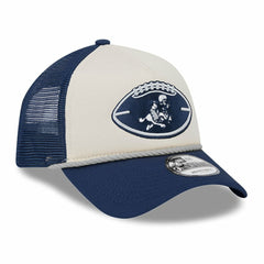 Dallas Cowboys New Era 2024 Sideline Historic 9FORTY A-Frame Trucker Adjustable Hat Stone/Navy