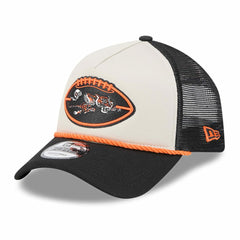 Cincinnati Bengals New Era 2024 Sideline Historic 9FORTY A-Frame Trucker Adjustable Hat Stone/Black