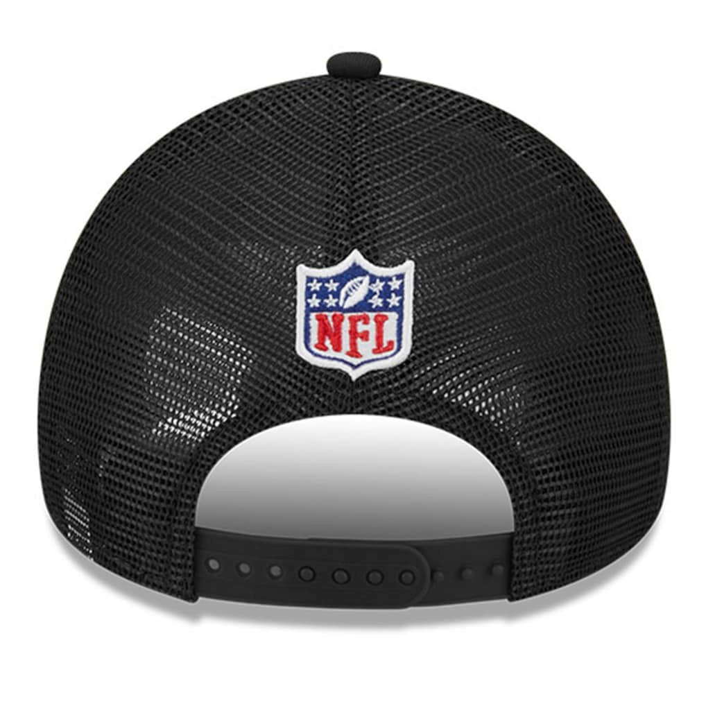 Philadelphia Eagles New Era 2024 Sideline Historic 9FORTY A-Frame Trucker Adjustable Hat Stone/Black