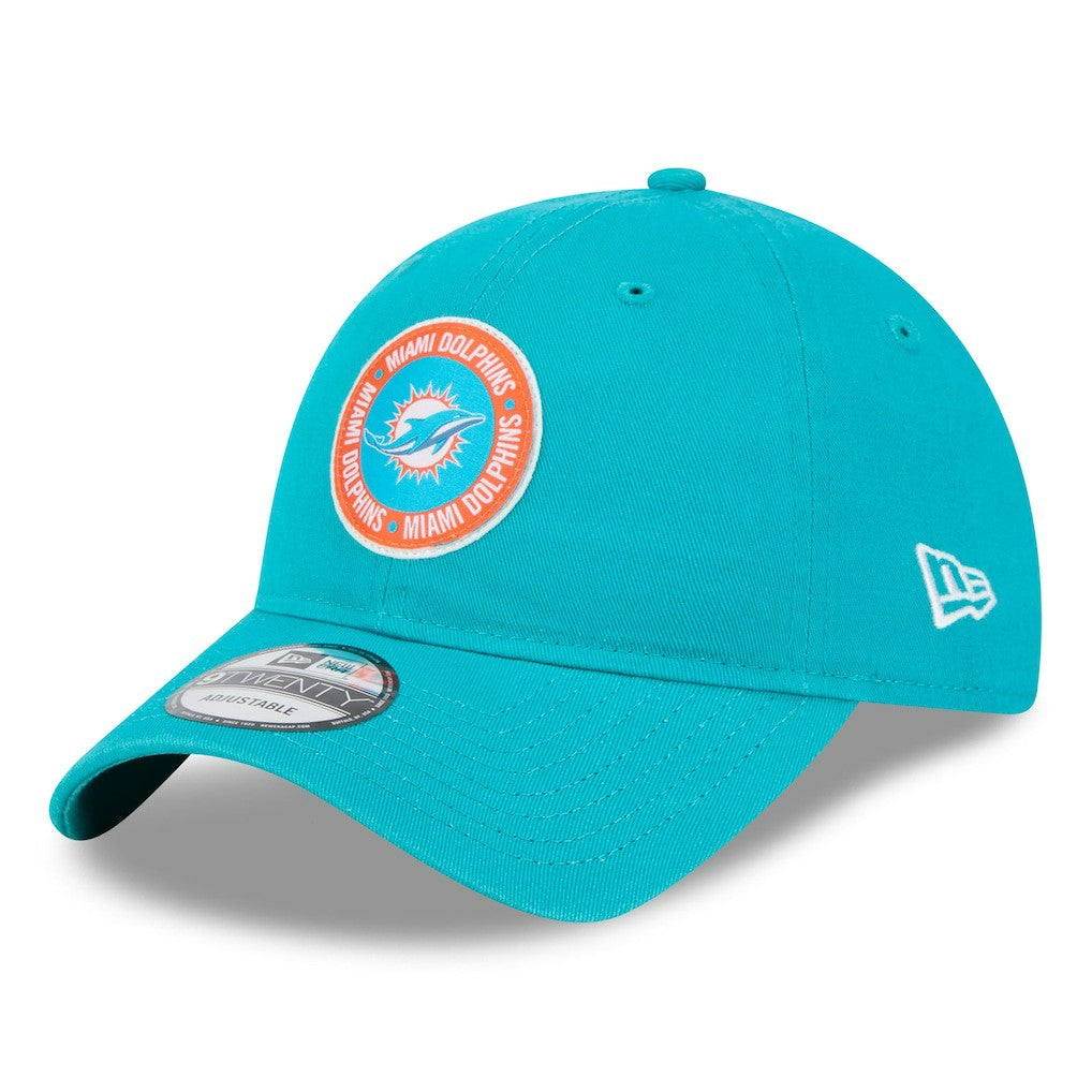 Miami Dolphins New Era 2024 Sideline 9TWENTY Adjustable Hat Aqua