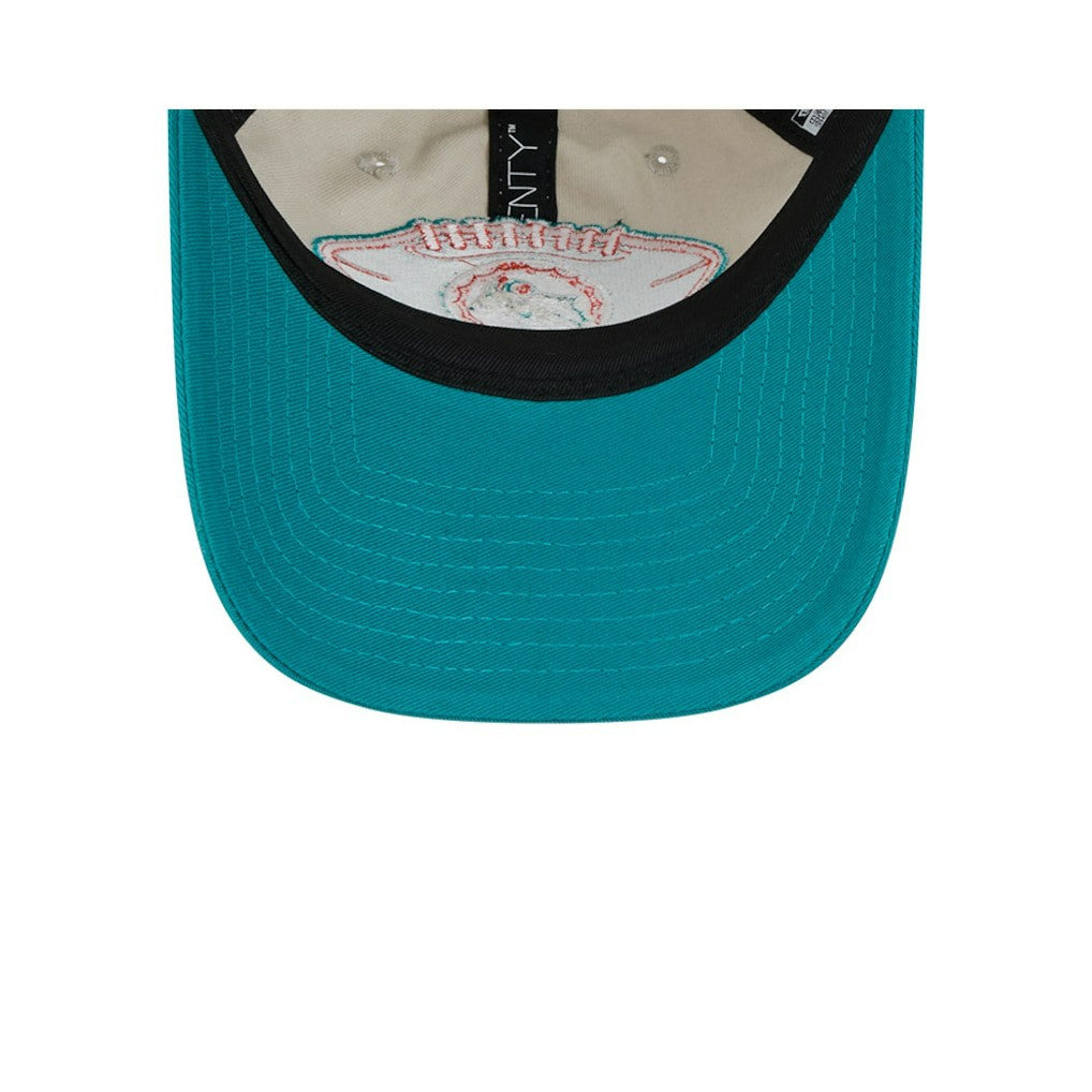 Miami Dolphins New Era 2024 Sideline Historic 9TWENTY Adjustable Hat Stone/Aqua
