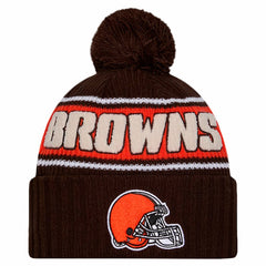 Cleveland Browns New Era 2024 Sideline Cuffed Knit Hat with Pom Brown
