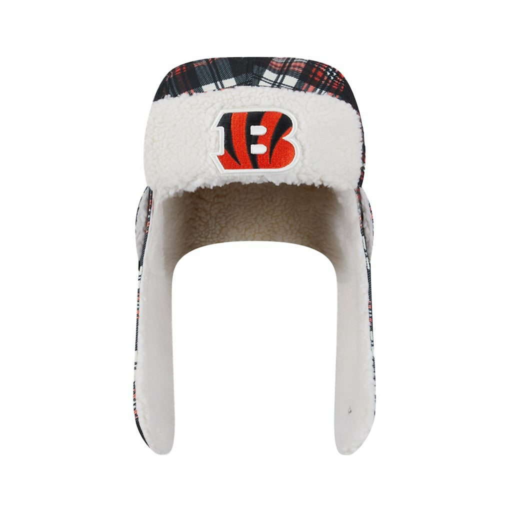Cincinnati Bengals New Era Sideline Plaid Sherpa Trapper Hat Black