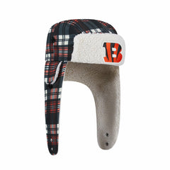 Cincinnati Bengals New Era Sideline Plaid Sherpa Trapper Hat Black