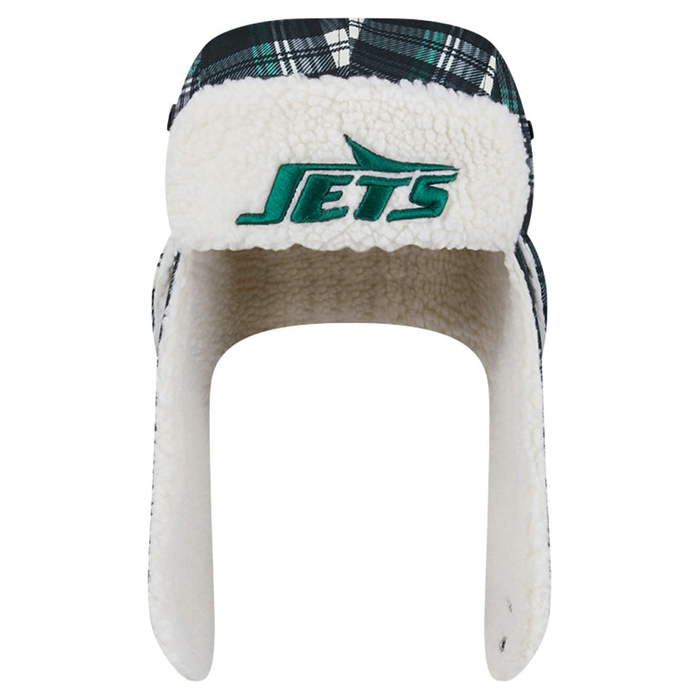 New York Jets New Era Sideline Plaid Sherpa Trapper Hat Black