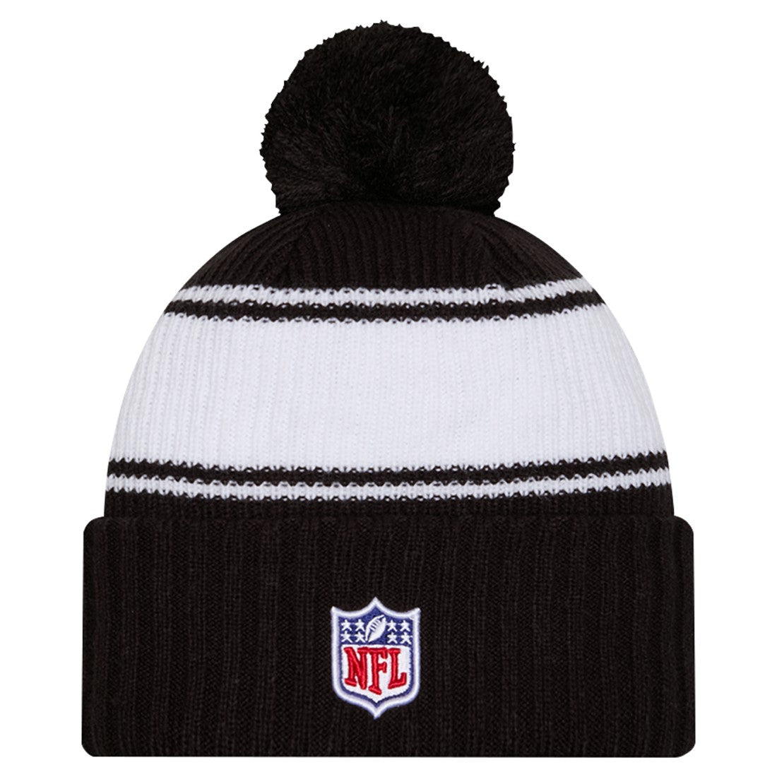 New York Jets New Era Youth 2024/25 Sideline Cuffed Knit Hat with Pom Black