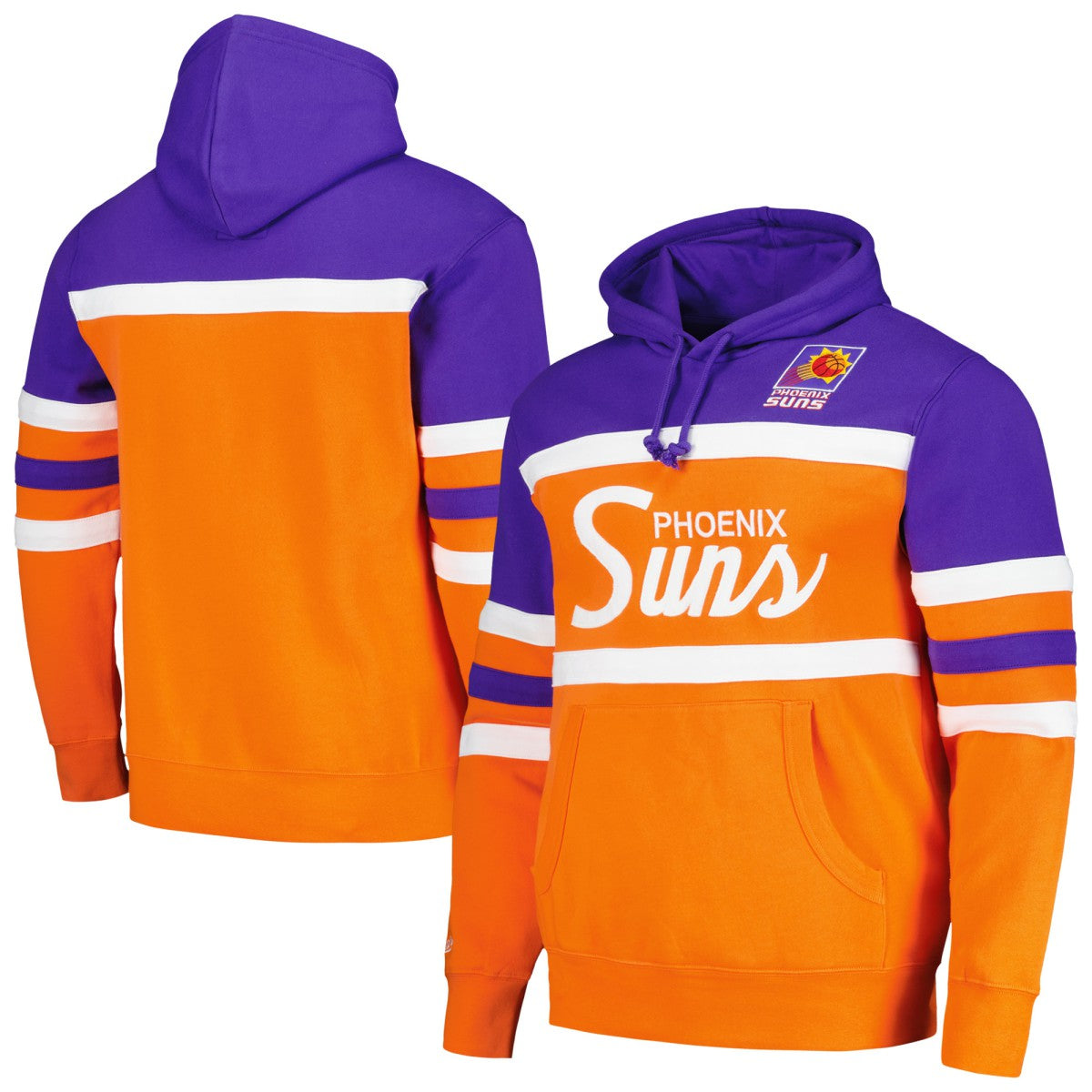 Phoenix Suns Head Coach Pullover Hoodie Orange/Purple | Mitchell & Ness outlet