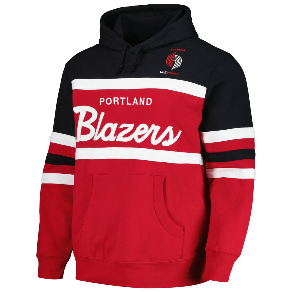 Portland Trail Blazers Head Coach Pullover Hoodie Red/Black | Mitchell & Ness discount