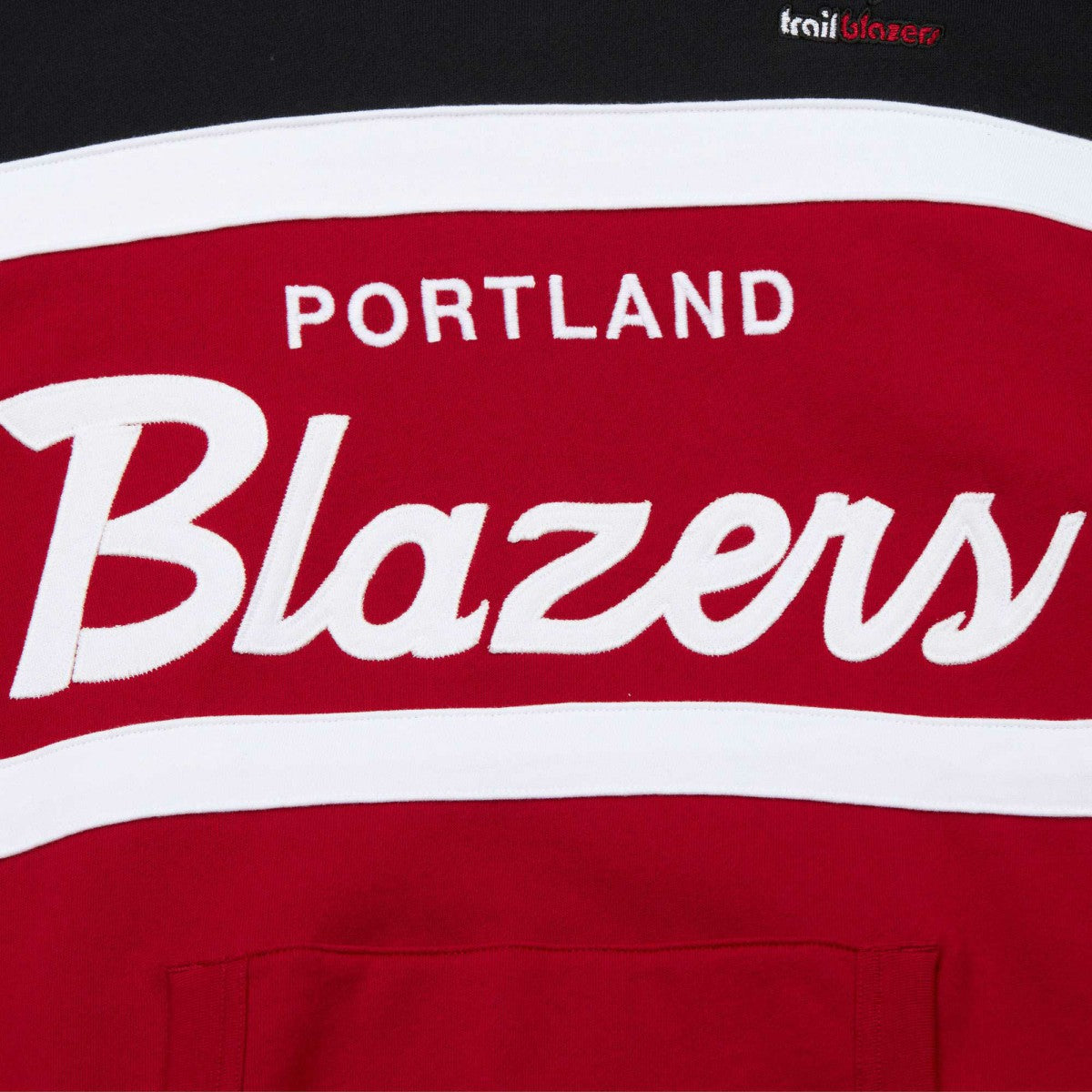 Portland Trail Blazers Head Coach Pullover Hoodie Red/Black | Mitchell & Ness discount