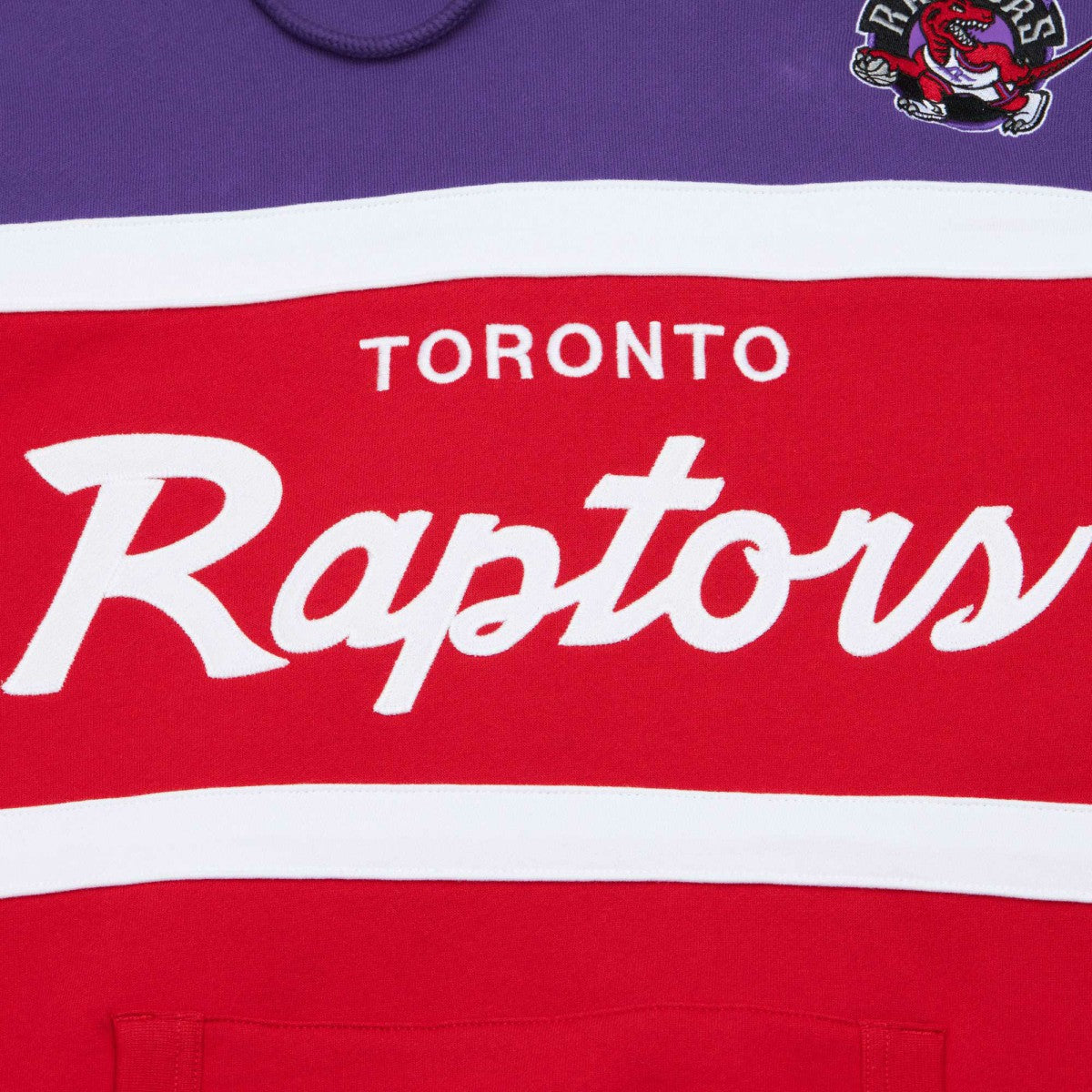 Toronto Raptors Head Coach Pullover Hoodie Red/Purple | Mitchell & Ness US