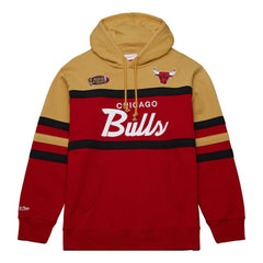 Chicago Bulls Head Coach Pullover Hoodie Red/Gold | Mitchell & Ness US
