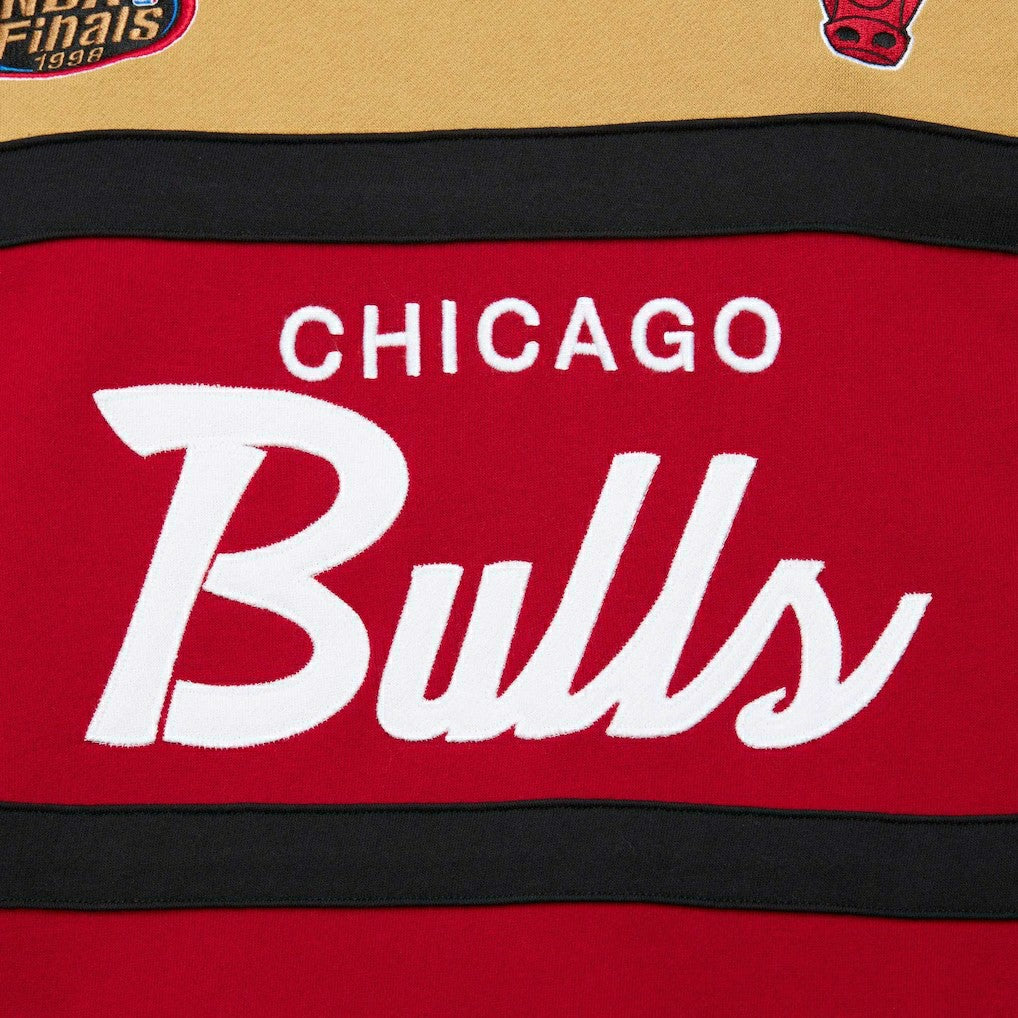 Chicago Bulls Head Coach Pullover Hoodie Red/Gold | Mitchell & Ness US