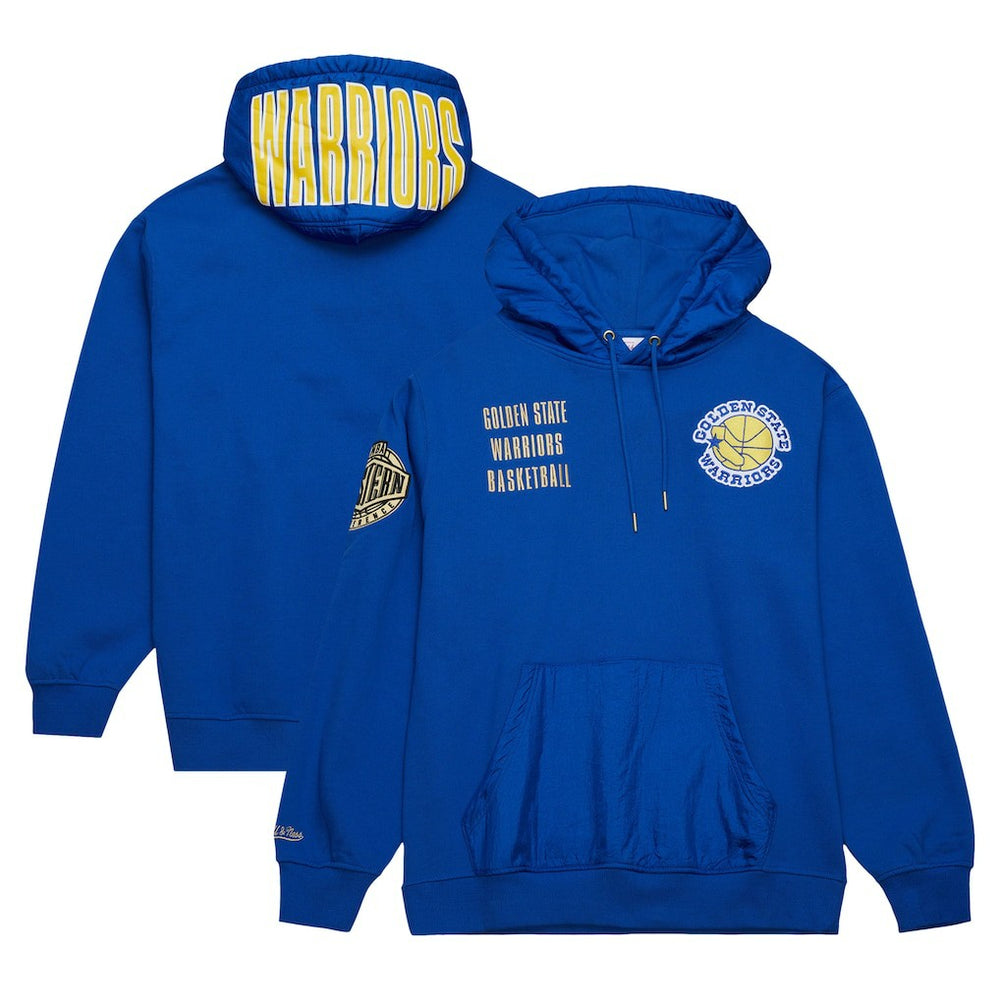 Golden State Warriors Team OG 2.0 Vintage Logo Fleece Pullover Hoodie for sale Royal | Mitchell & Ness outlet