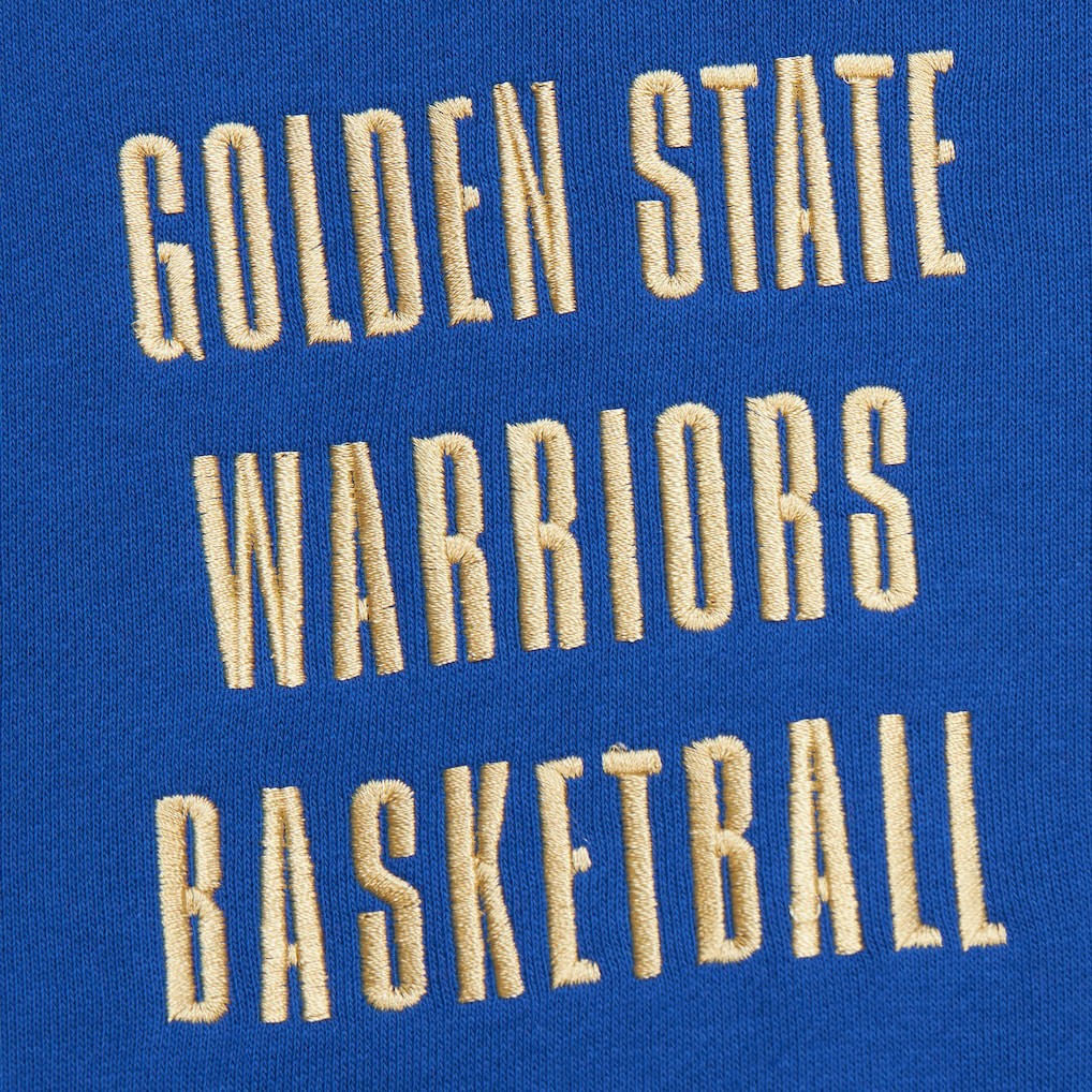 Golden State Warriors Team OG 2.0 Vintage Logo Fleece Pullover Hoodie for sale Royal | Mitchell & Ness outlet