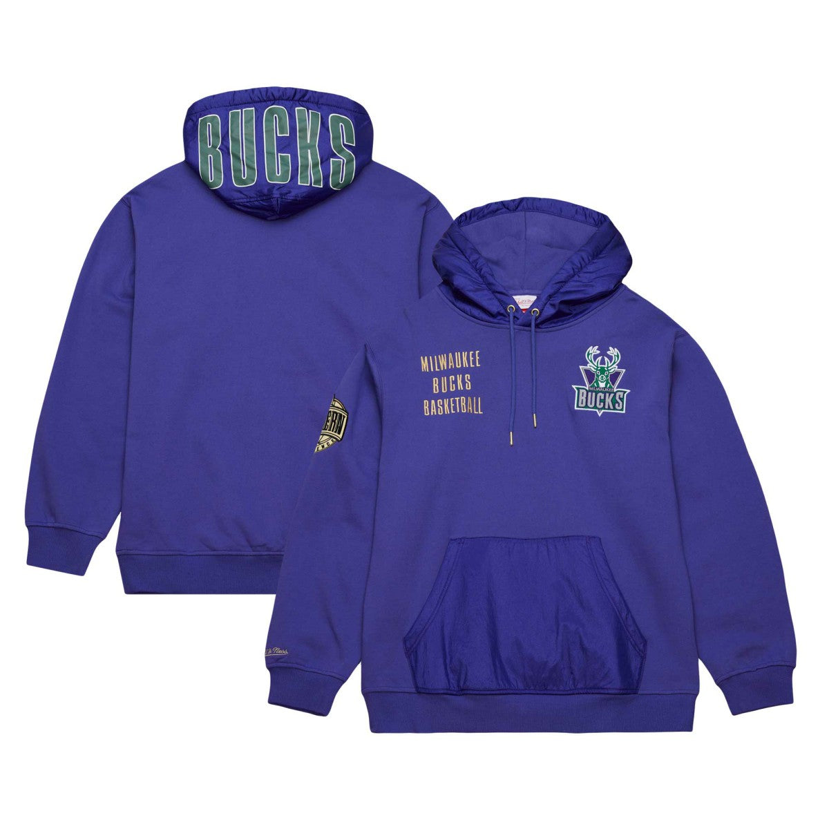 Milwaukee Bucks Team OG 2.0 Vintage Logo Fleece Pullover Hoodie Purple | Mitchell & Ness US