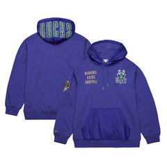 Milwaukee Bucks Team OG 2.0 Vintage Logo Fleece Pullover Hoodie Purple | Mitchell & Ness US