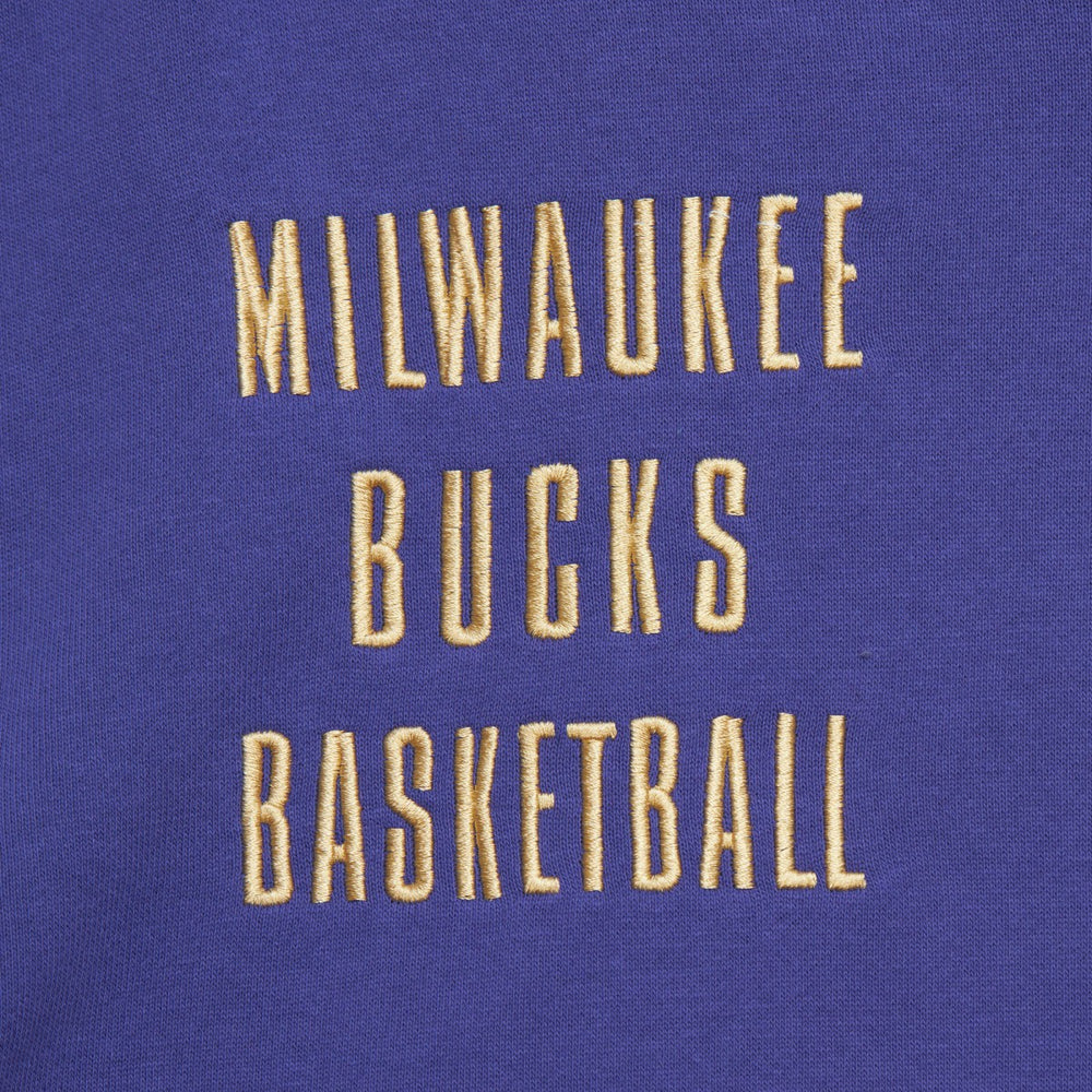 Milwaukee Bucks Team OG 2.0 Vintage Logo Fleece Pullover Hoodie Purple | Mitchell & Ness US