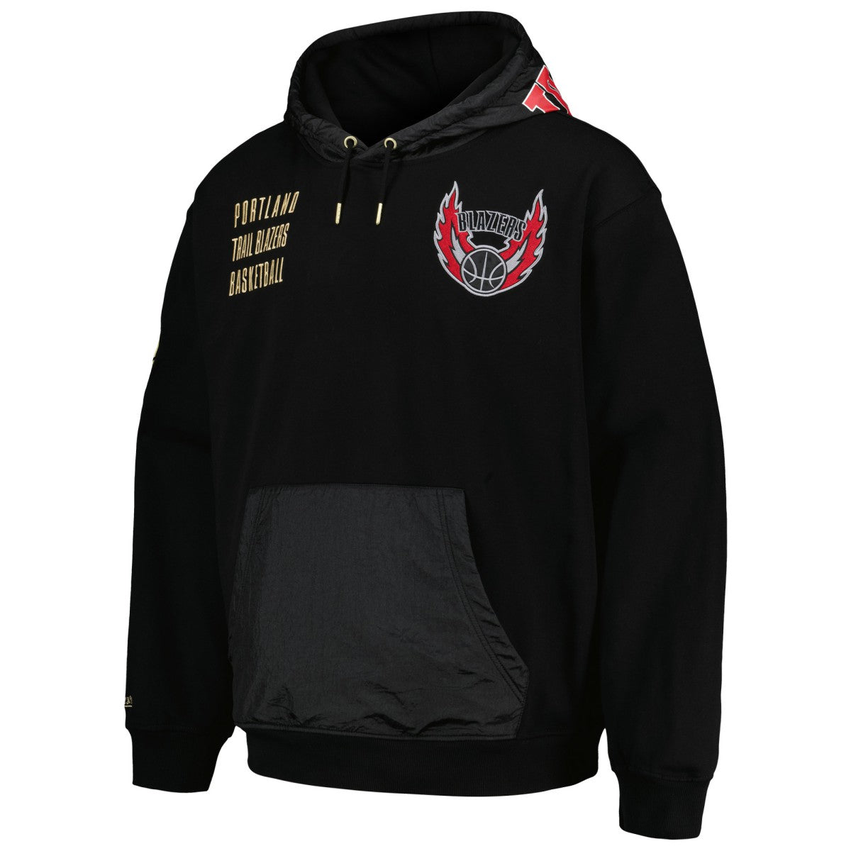 Portland Trail Blazers Team OG 2.0 Vintage Logo Fleece Pullover Hoodie Black | Mitchell & Ness US
