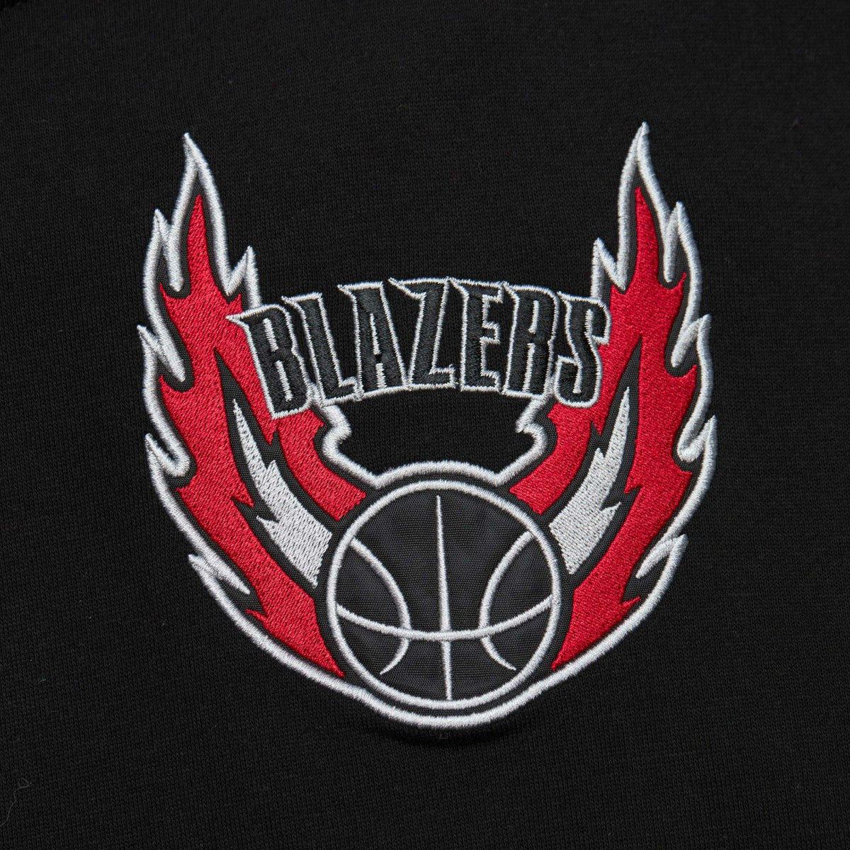 Portland Trail Blazers Team OG 2.0 Vintage Logo Fleece Pullover Hoodie Black | Mitchell & Ness US