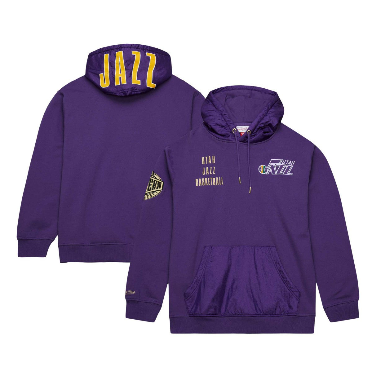 Utah Jazz Team OG 2.0 Vintage Logo Fleece Pullover Hoodie Purple | Mitchell & Ness discount
