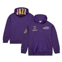 Utah Jazz Team OG 2.0 Vintage Logo Fleece Pullover Hoodie Purple | Mitchell & Ness discount