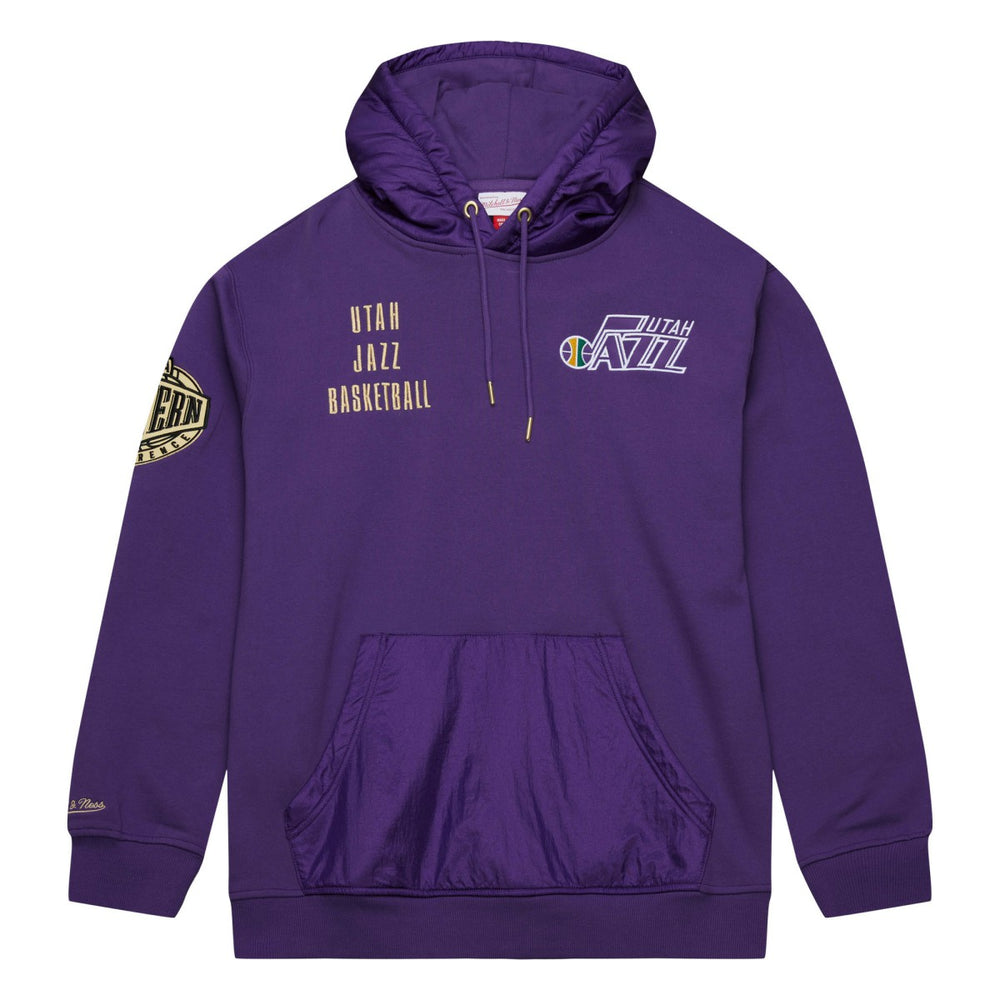 Utah Jazz Team OG 2.0 Vintage Logo Fleece Pullover Hoodie Purple | Mitchell & Ness discount