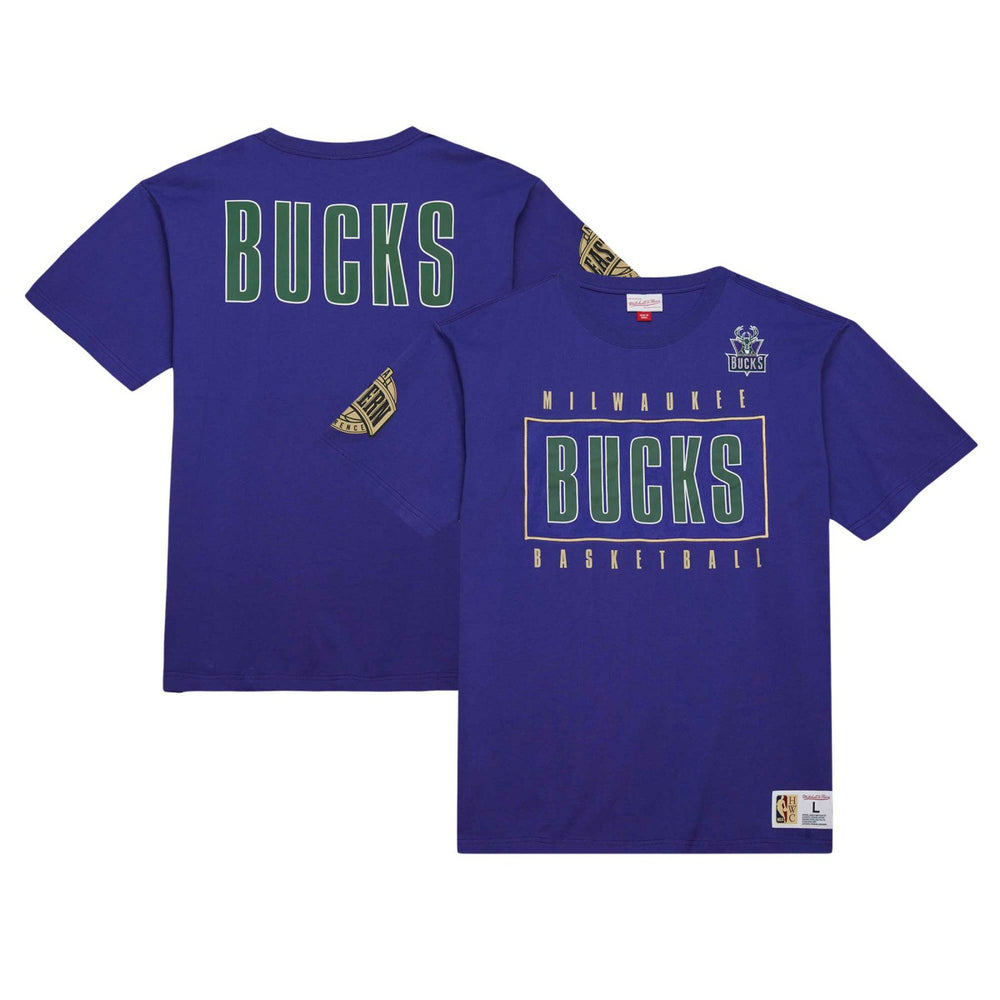 Milwaukee Bucks Hardwood Classics Team OG 2.0 Premium Vintage Logo T-Shirt Purple | Mitchell & Ness US