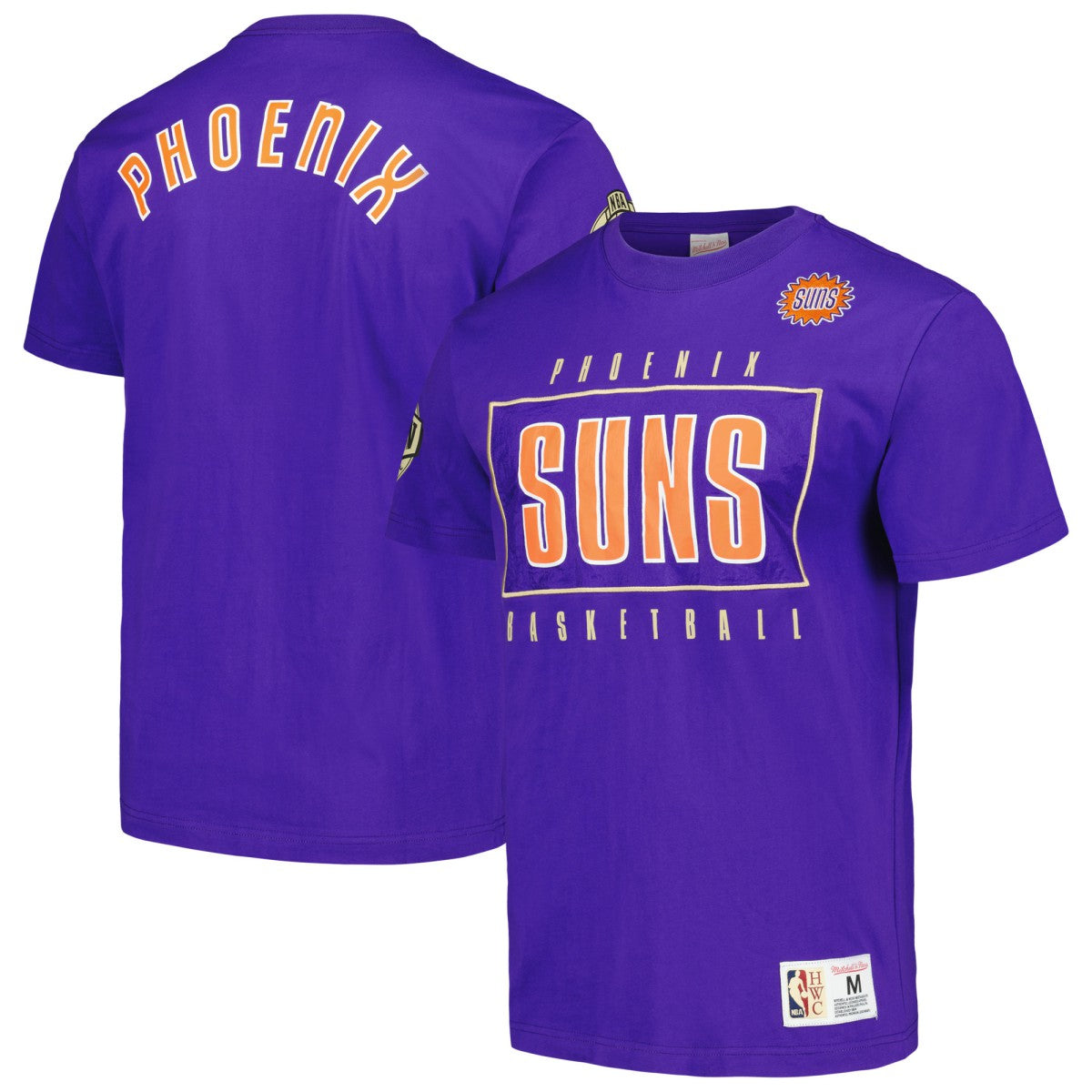 Phoenix Suns Hardwood Classics Team OG 2.0 Premium Vintage Logo T-Shirt Purple | Mitchell & Ness Lifestyle