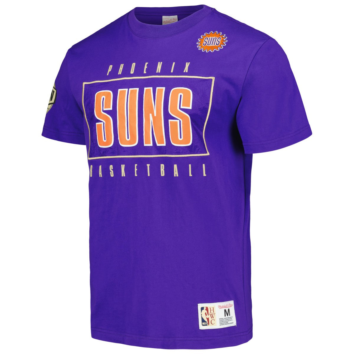 Phoenix Suns Hardwood Classics Team OG 2.0 Premium Vintage Logo T-Shirt Purple | Mitchell & Ness Lifestyle