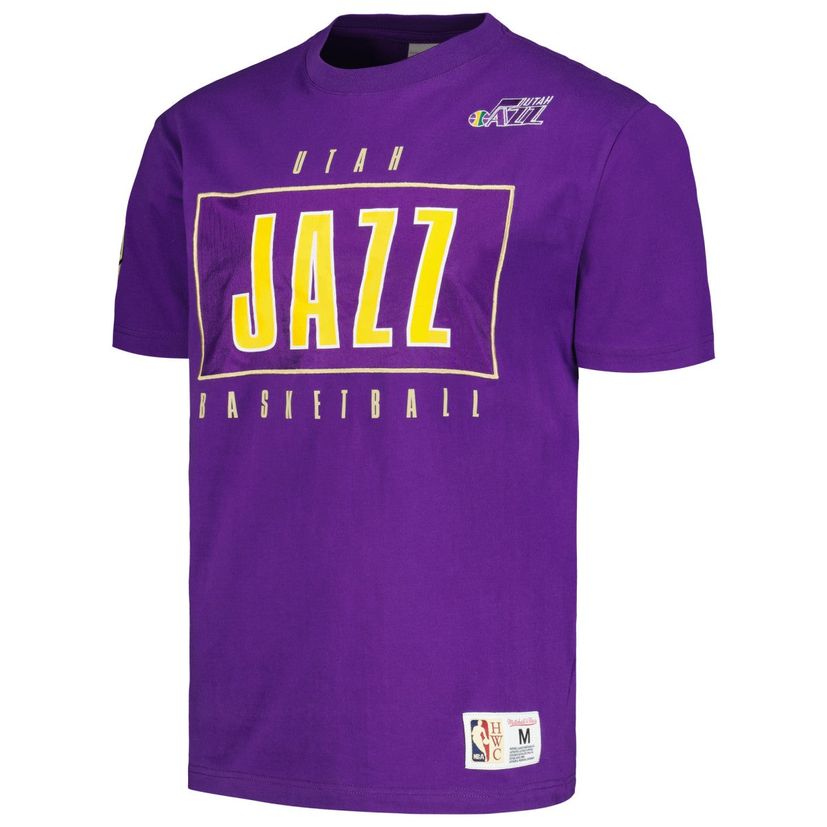 Utah Jazz Hardwood Classics Team OG 2.0 Premium Vintage Logo T-Shirt Purple | Mitchell & Ness outlet