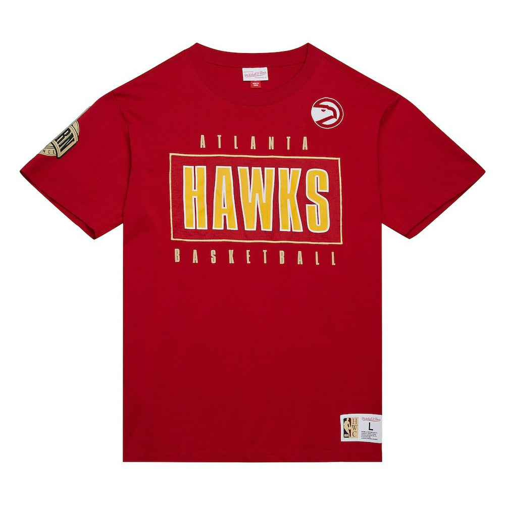 Atlanta Hawks Hardwood Classics Team OG 2.0 Premium Vintage Logo T-Shirt Red | Mitchell & Ness outlet
