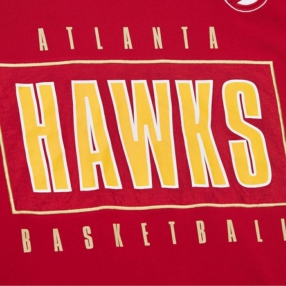 Atlanta Hawks Hardwood Classics Team OG 2.0 Premium Vintage Logo T-Shirt Red | Mitchell & Ness outlet