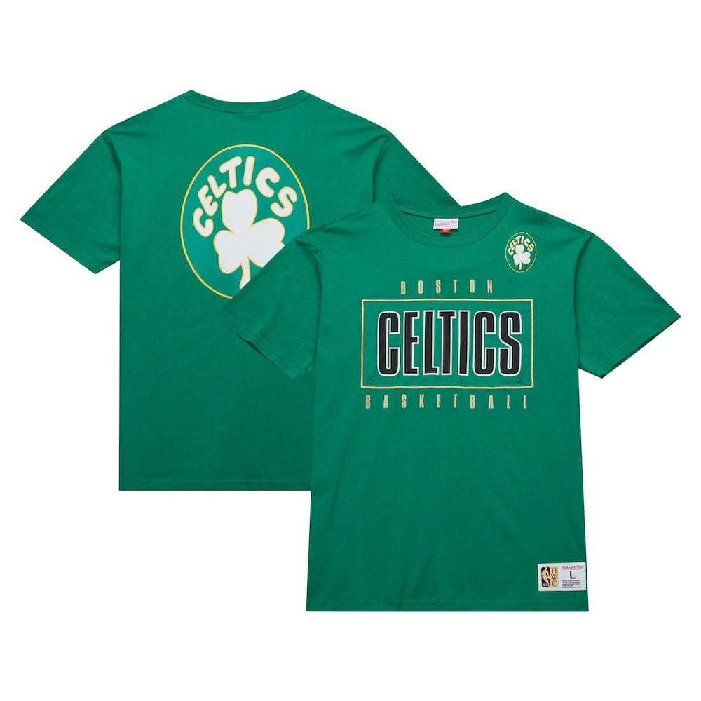 Boston Celtics Hardwood Classics Team OG 2.0 Premium Vintage Logo T-Shirt Kelly Green | Mitchell & Ness