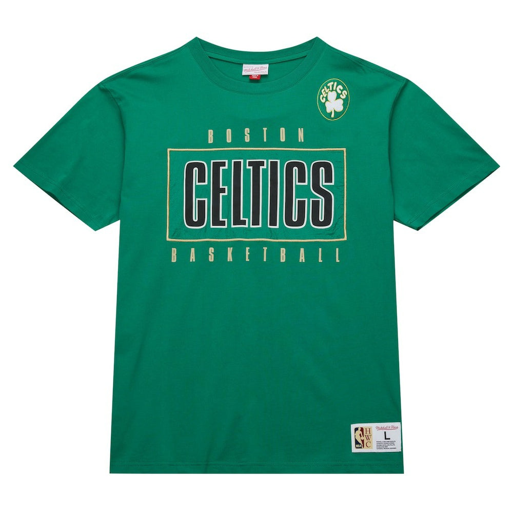 Boston Celtics Hardwood Classics Team OG 2.0 Premium Vintage Logo T-Shirt Kelly Green | Mitchell & Ness