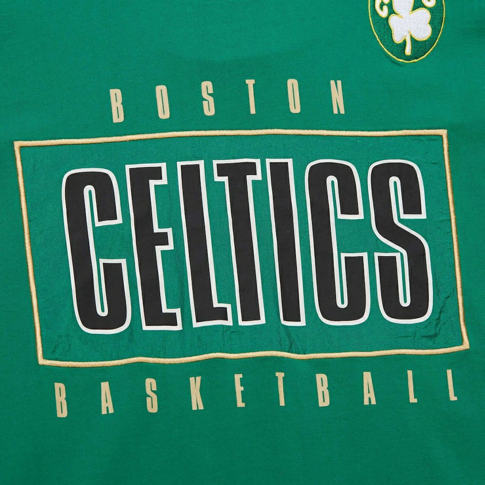 Boston Celtics Hardwood Classics Team OG 2.0 Premium Vintage Logo T-Shirt Kelly Green | Mitchell & Ness
