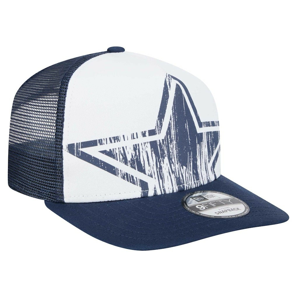 New Era Dallas Cowboys Distressed 9FIFTY A-Frame Snapback Hat White/Navy