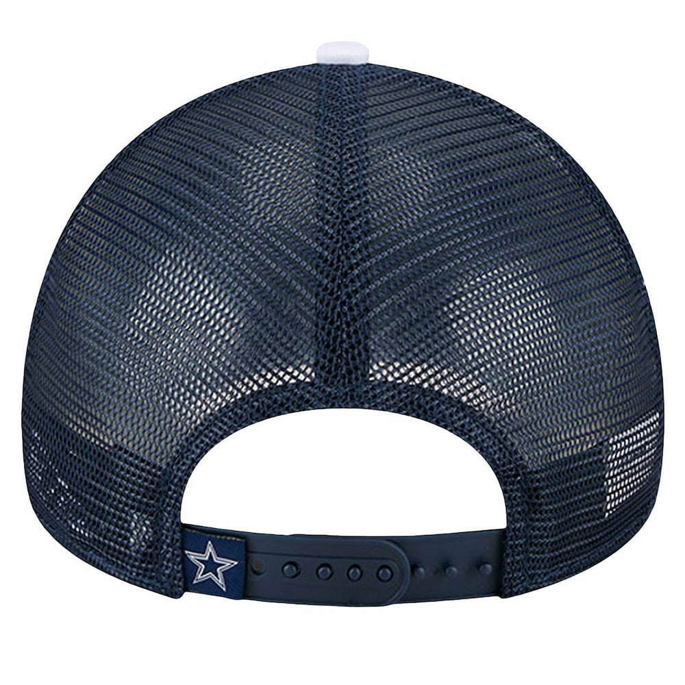 Dallas Cowboys New Era Sport Night Color Block 9FORTY A-Frame Trucker Adjustable Hat White/Navy
