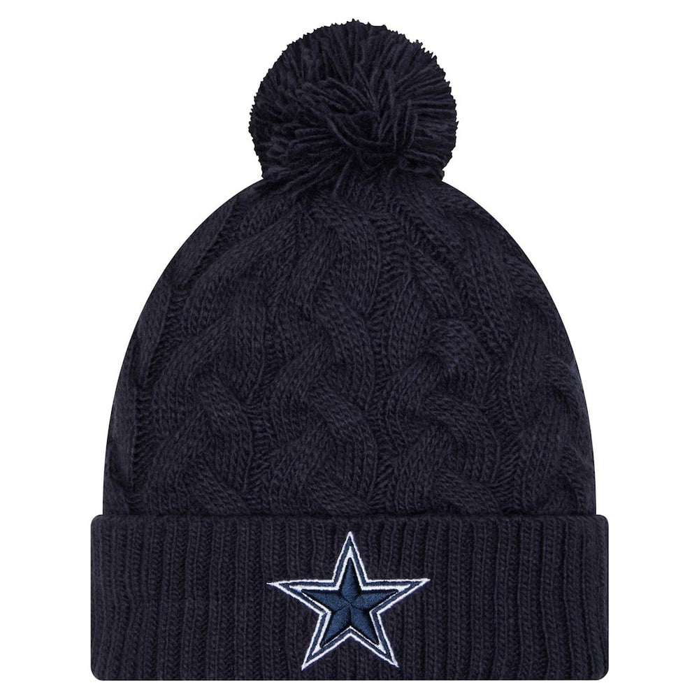 Dallas Cowboys New Era Women's Cable Knit Hat with Pom Navy