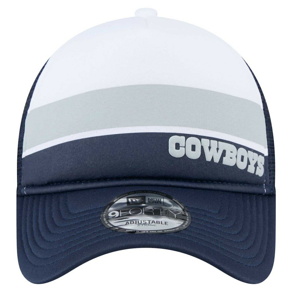 Dallas Cowboys New Era Youth Sport Night Color Block 9FORTY A-Frame Trucker Adjustable Hat White/Navy