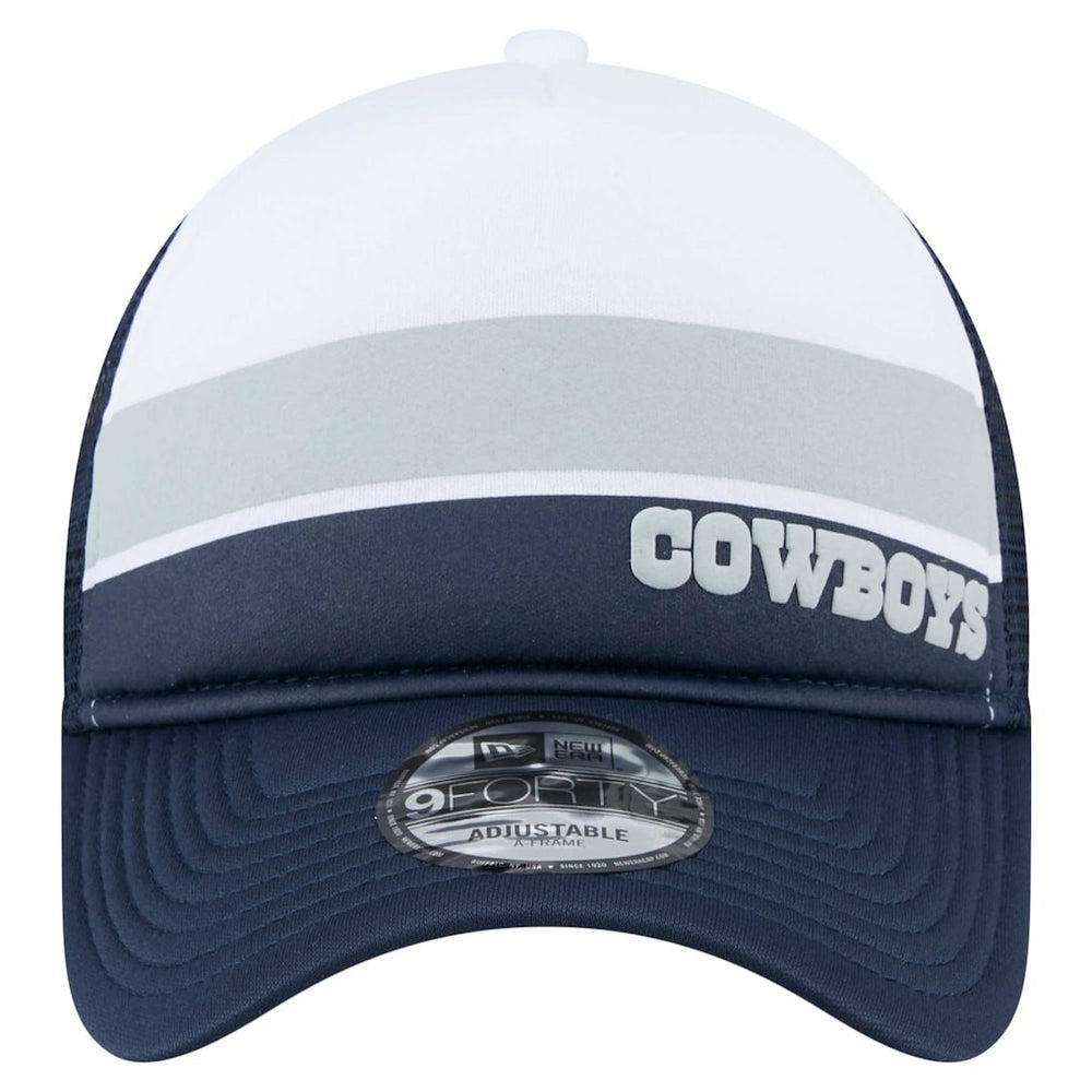 Dallas Cowboys New Era Youth Sport Night Color Block 9FORTY A-Frame Trucker Adjustable Hat White/Navy