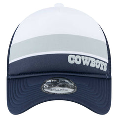 Dallas Cowboys New Era Youth Sport Night Color Block 9FORTY A-Frame Trucker Adjustable Hat White/Navy