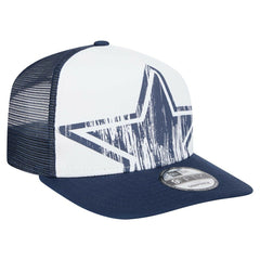 Dallas Cowboys New Era Youth Distressed 9FIFTY A-Frame Snapback Hat White/Navy