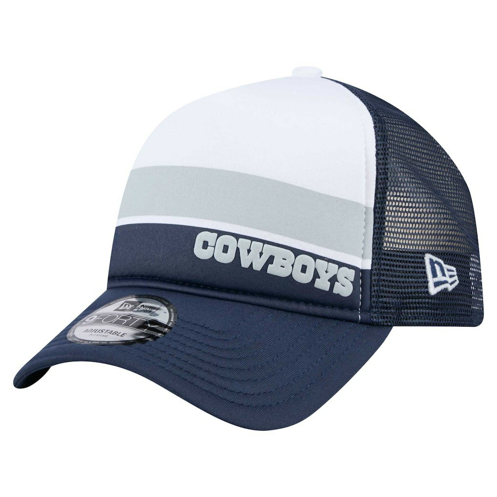 Dallas Cowboys New Era Preschool Sport Night Color Block 9FORTY A-Frame Trucker Adjustable Hat White/Navy