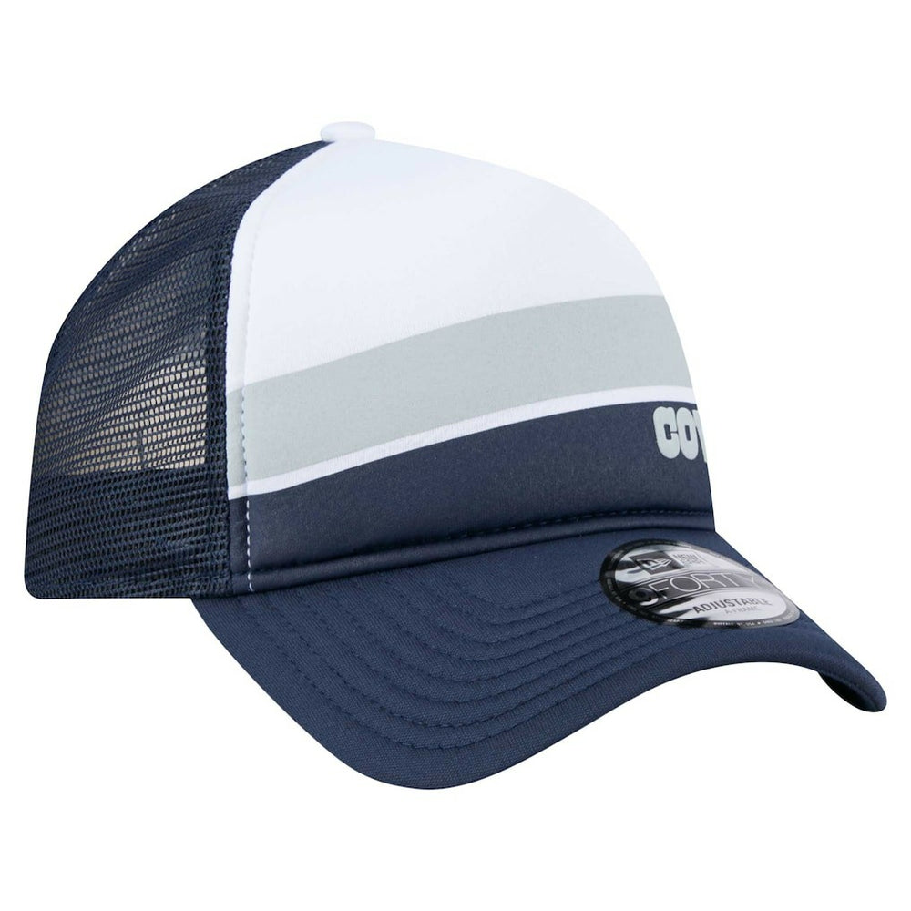 Dallas Cowboys New Era Preschool Sport Night Color Block 9FORTY A-Frame Trucker Adjustable Hat White/Navy